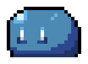 Slime azul en pixel art del juego de mecanografía Zombie Shooter
